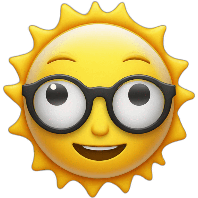 A sun cartoon with glases emoji