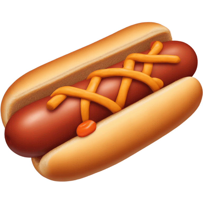 Un perro salchicha dentro de un pan de hotdog emoji