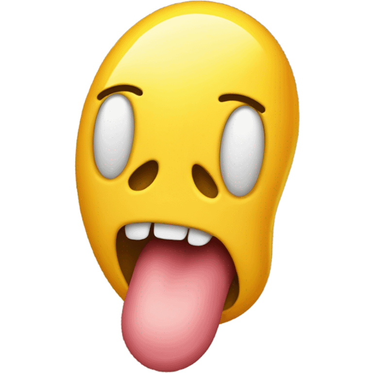 Tongue sticking out emoji with a yellow bone in its mouth emoji