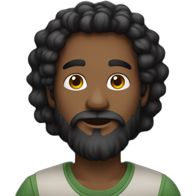 Calvo negro con barba canosa emoji