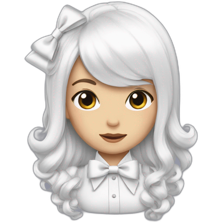 white hair bows emoji