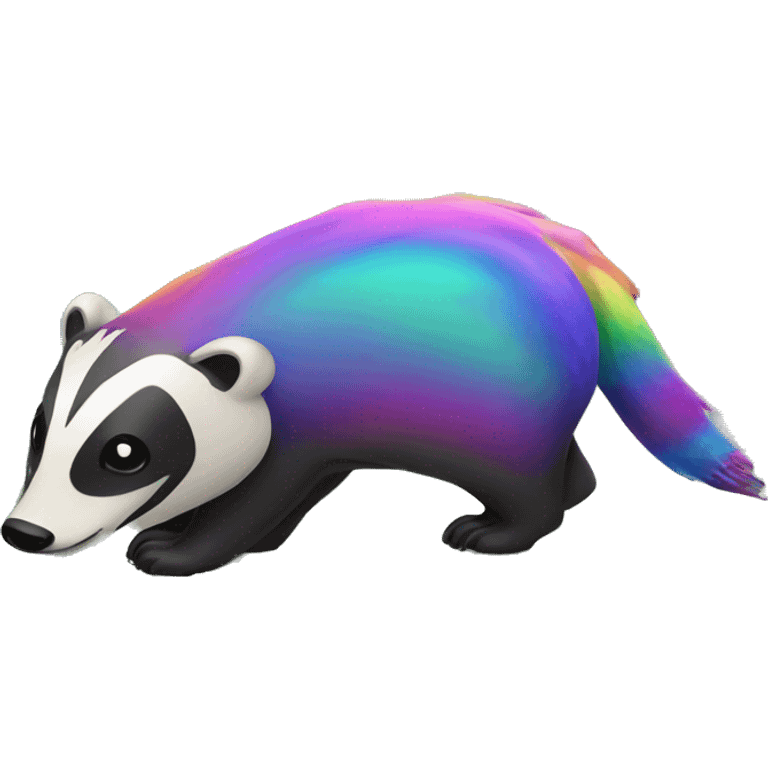 Trippy rainbow badger emoji