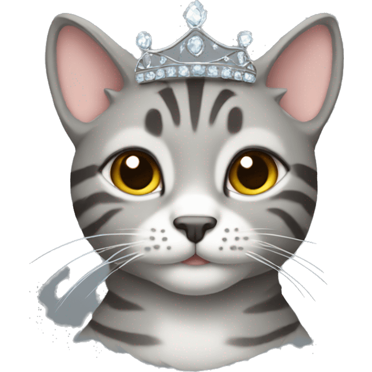 Gray tabby with tiara  emoji