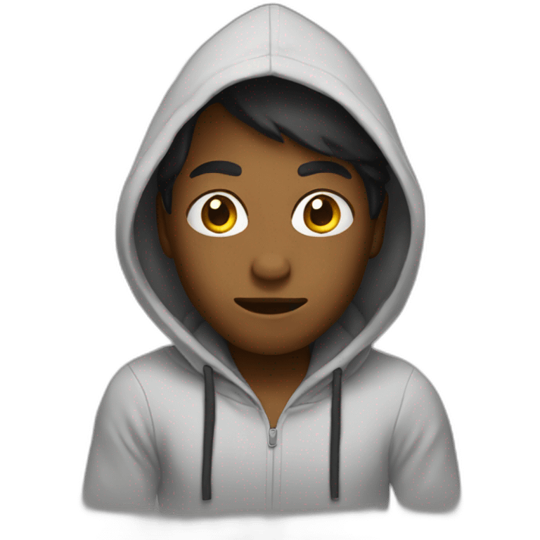 Kwala wearing a hoodie emoji