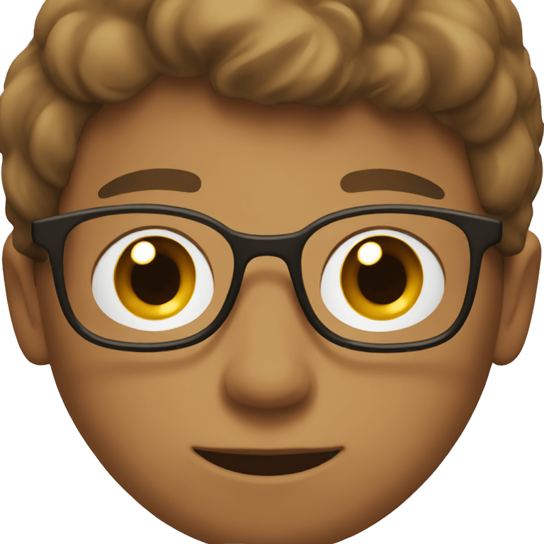 A white and brown boy with glasses emoji