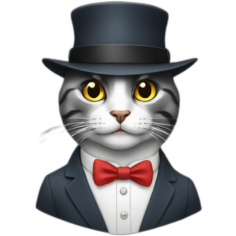 business cat with hat emoji