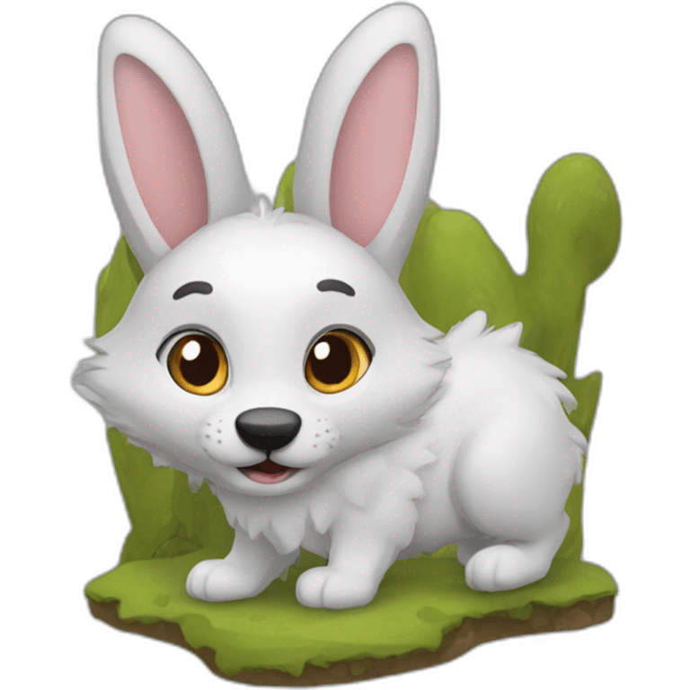 Lapin et loup emoji