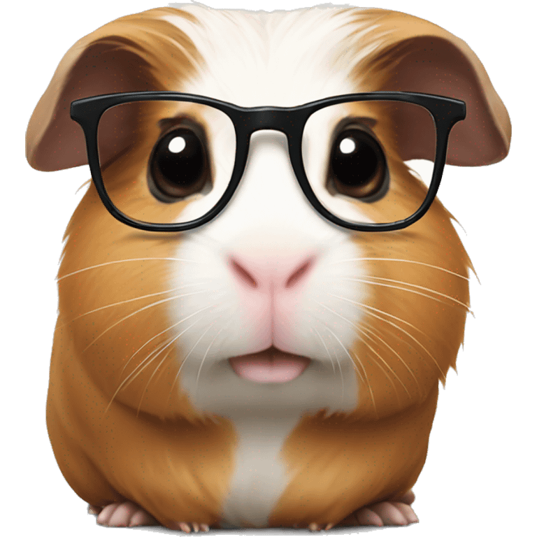 Guinea pig wearing glasses emoji