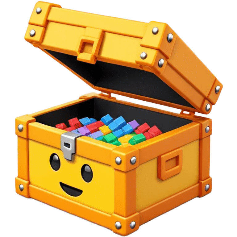 Clash of Clans aesthetic: Cinematic Playful Pixel 3D loot crate Emoji, rendered in a 3D vector-style similar to standard emojis with minimal shading and bold, simplified shapes. A compact, distinct form with signature details, softly glowing with a pixelated adventure charm. Simplified yet unmistakably iconic, highly detailed and consistent, glowing with a soft radiance and high shine. Stylized with a touch of classic pixel-art charm and a soft glowing outline, capturing the essence of a beloved gaming relic with a friendly, playful manner! emoji