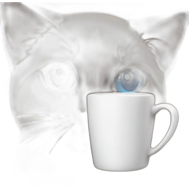 siamese cat with blue eyes holding drinking coffee emoji