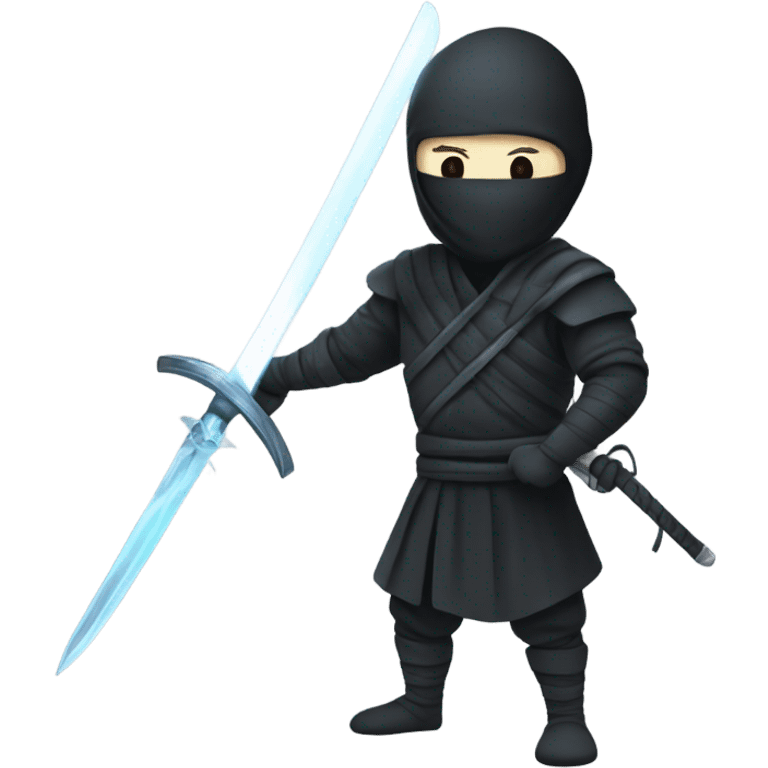 Bald ninja with spectral sword emoji