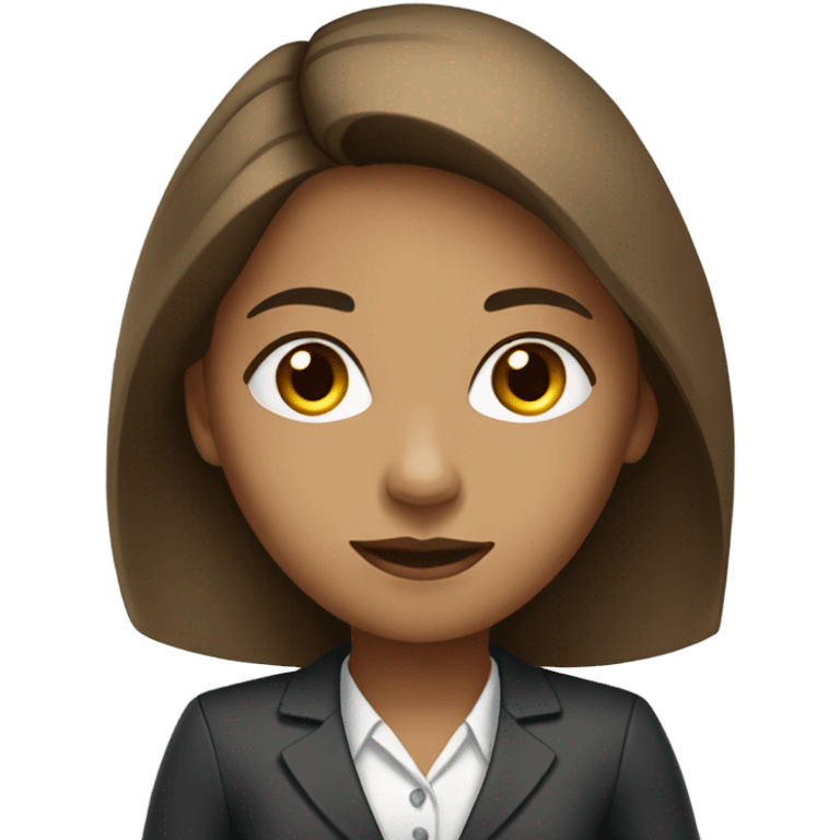 Medium straight hair computer science girl intern with a computer  light brown skin emoji