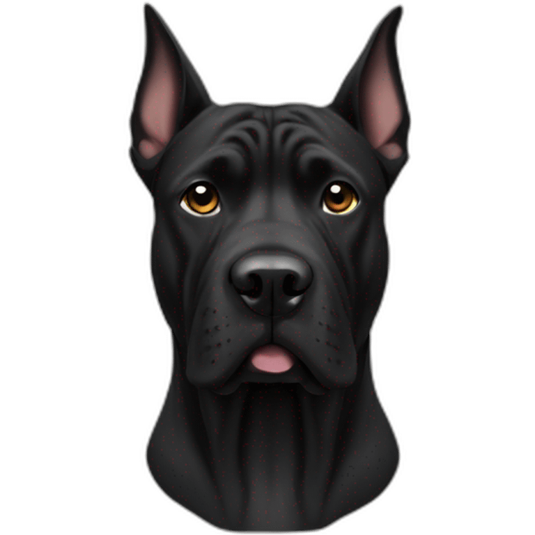 presa canario black dog with cropped ears emoji