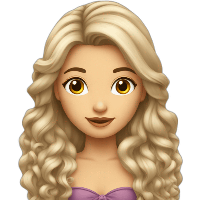 Belle fille avec des long cheveux emoji