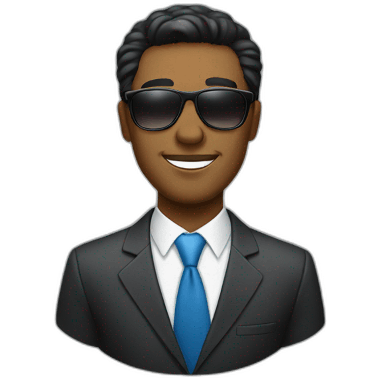 Black haired businessman wearing sunglassesai emoji