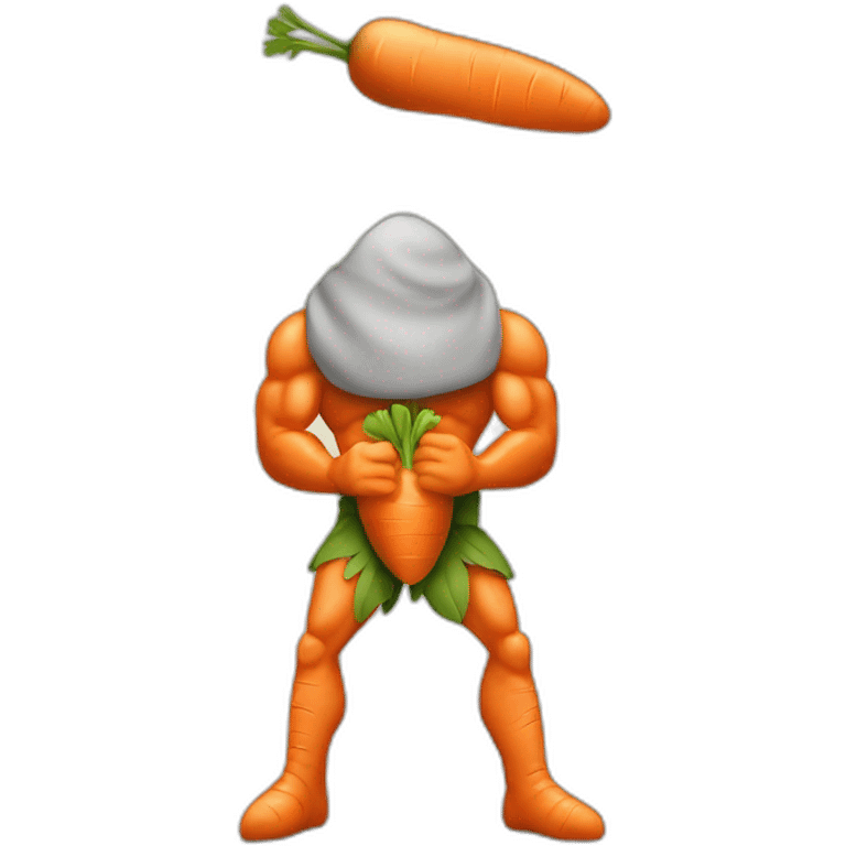 Very Muscular carrot man hiding carrots in pants emoji