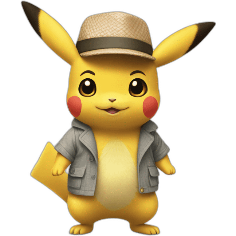 detective pikachu in sarong emoji