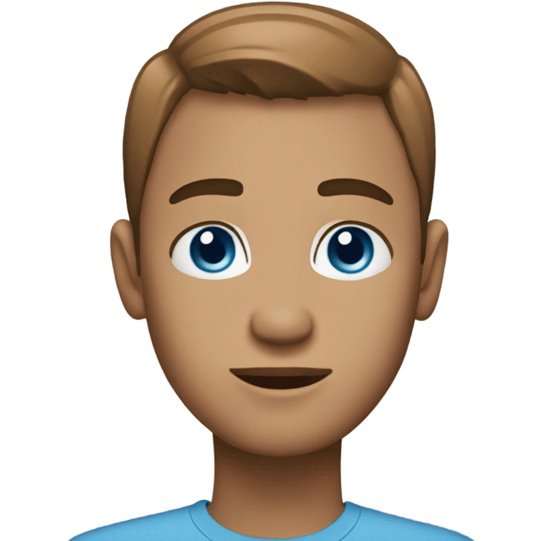 Change brown eyes to blue, Silver hair to medium brown and hair length to short emoji