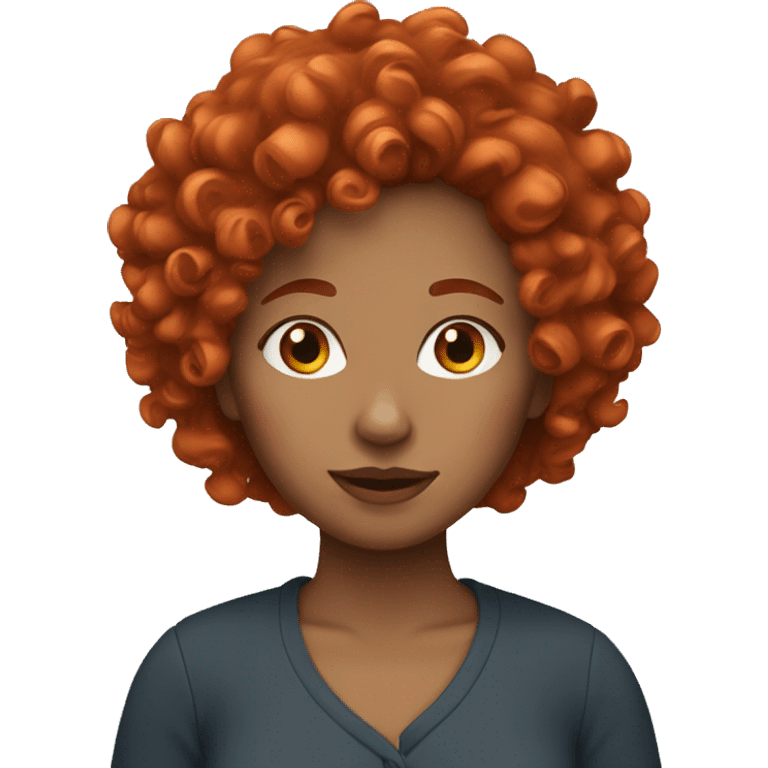 Curly woman with red hair emoji