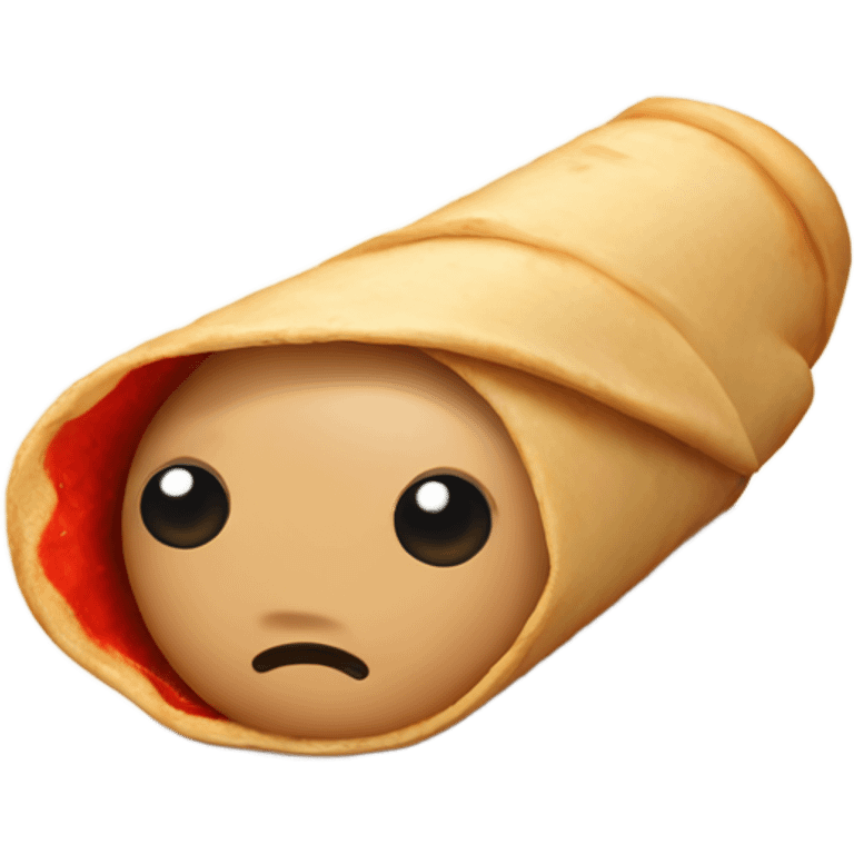 Taquito with tired eyes with red veins emoji