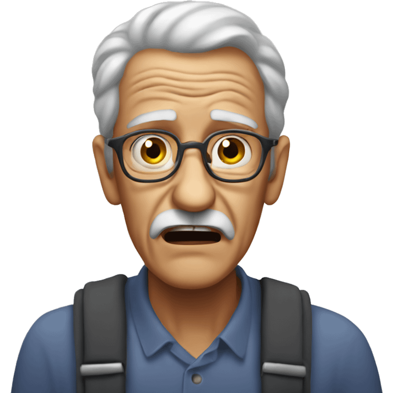 scared old uncle  emoji