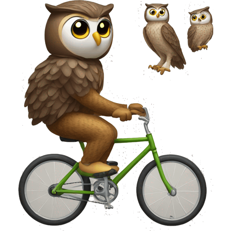 Owl riding bike emoji