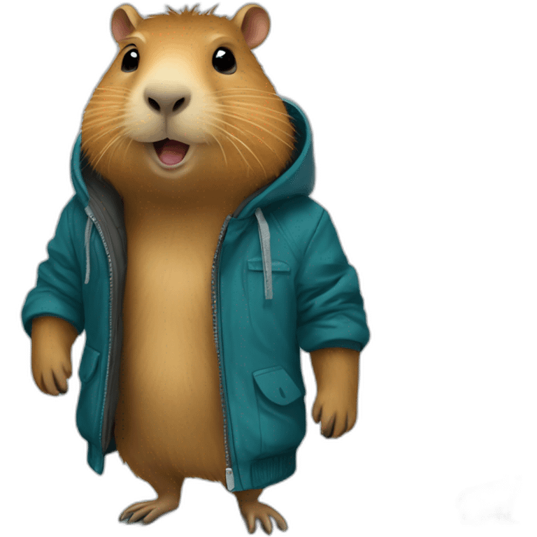 capybara in skate in ralf with jacket emoji