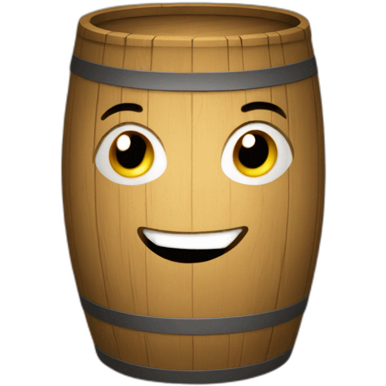 person in a wooden barrel emoji