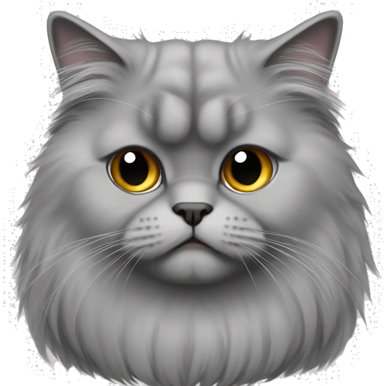 A British longhair cat color gray being sad emoji