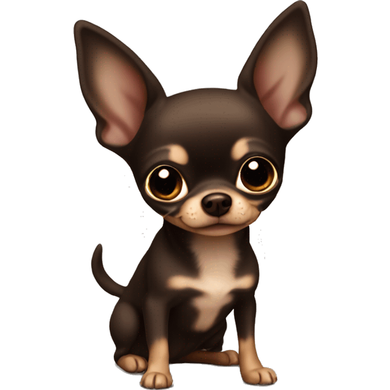 Dark Brown Chihuahua cute Little more light emoji