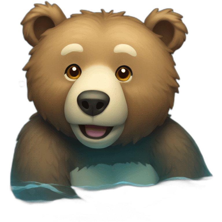 a pande bear swimming emoji