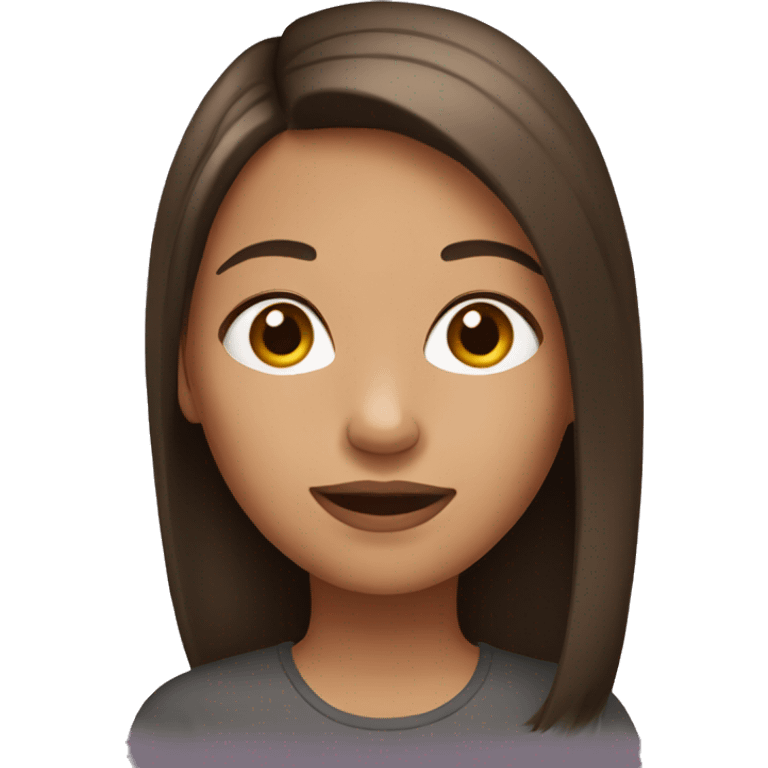 Girl with brunette straight hair emoji