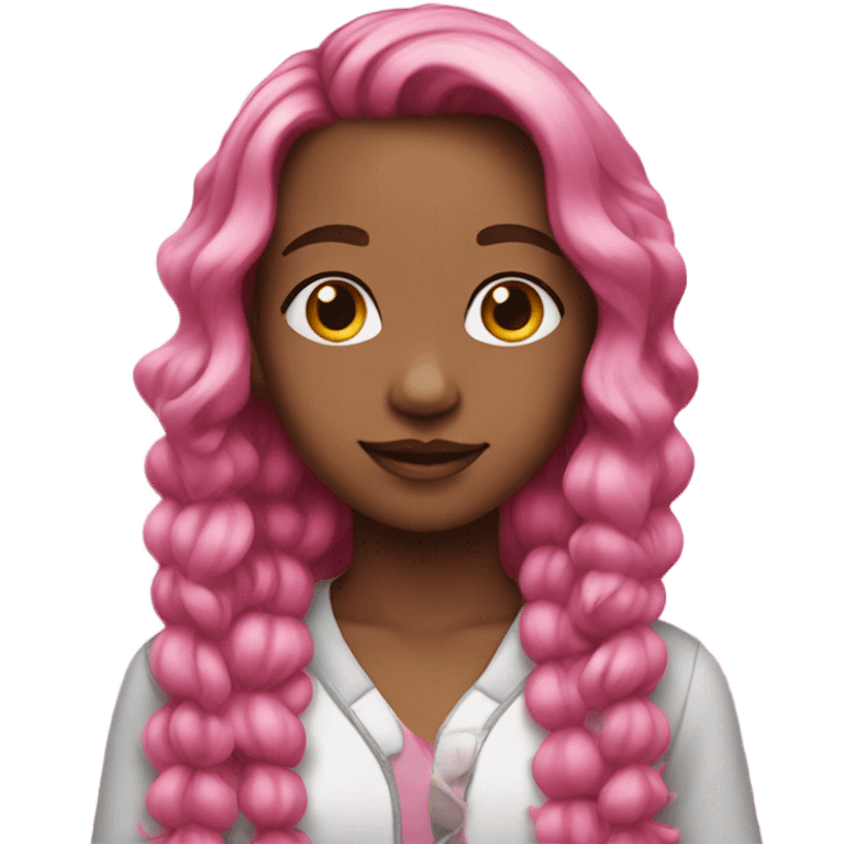 Girl with pink highlights in her hair emoji