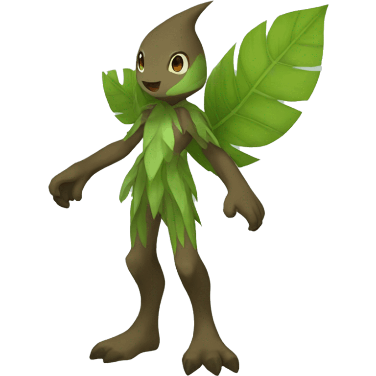  Green and Brown Leaf-Grass-Type-Fakemon-Creature full body emoji