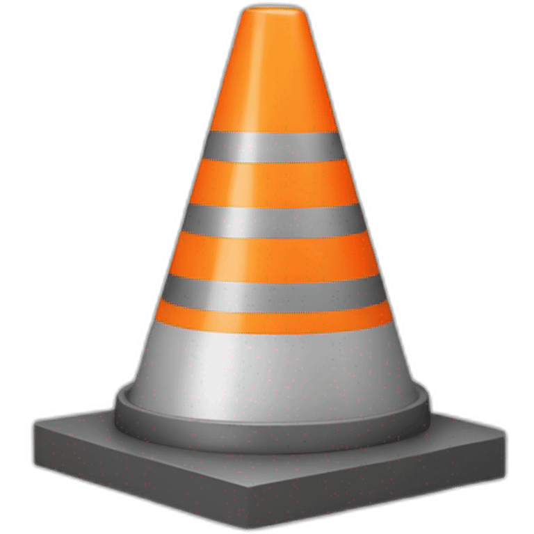 Modern 3D construction cone emoji