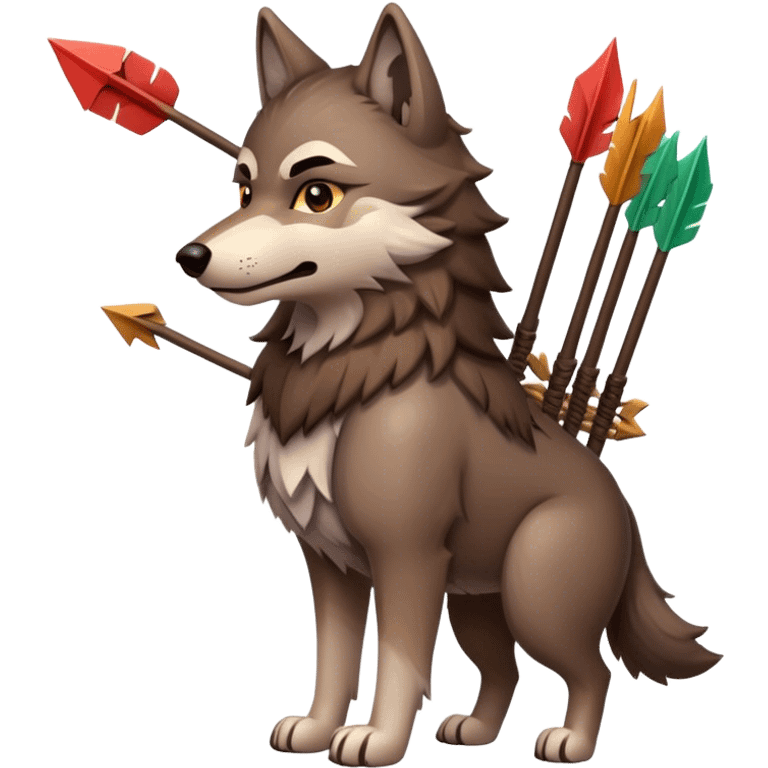 running wolf arrows in its back emoji