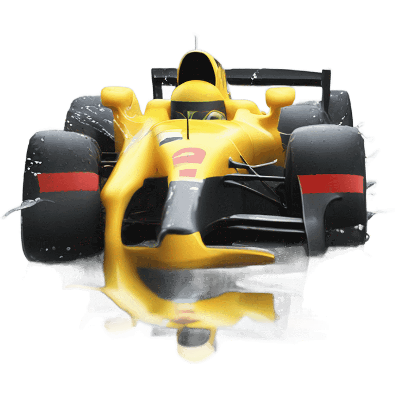 Formula one car in the rain emoji