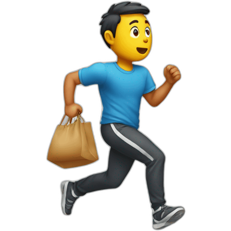 Running away with bag emoji