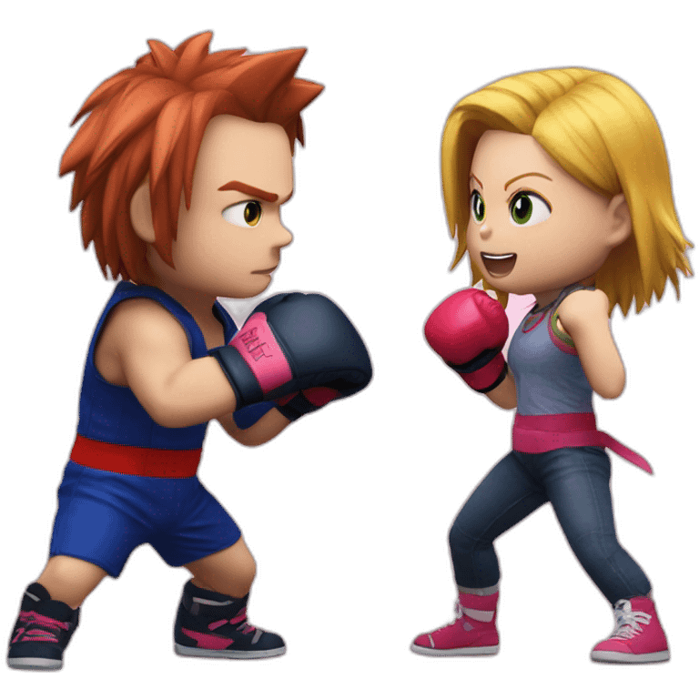 Chucky boxing with Sakura haruno emoji