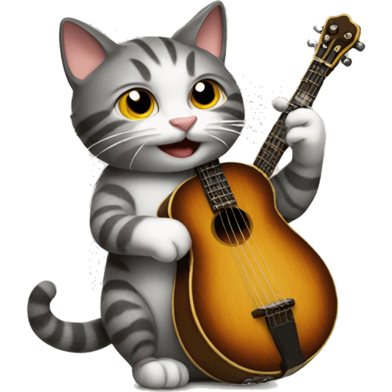 Cat playing a banjo  emoji