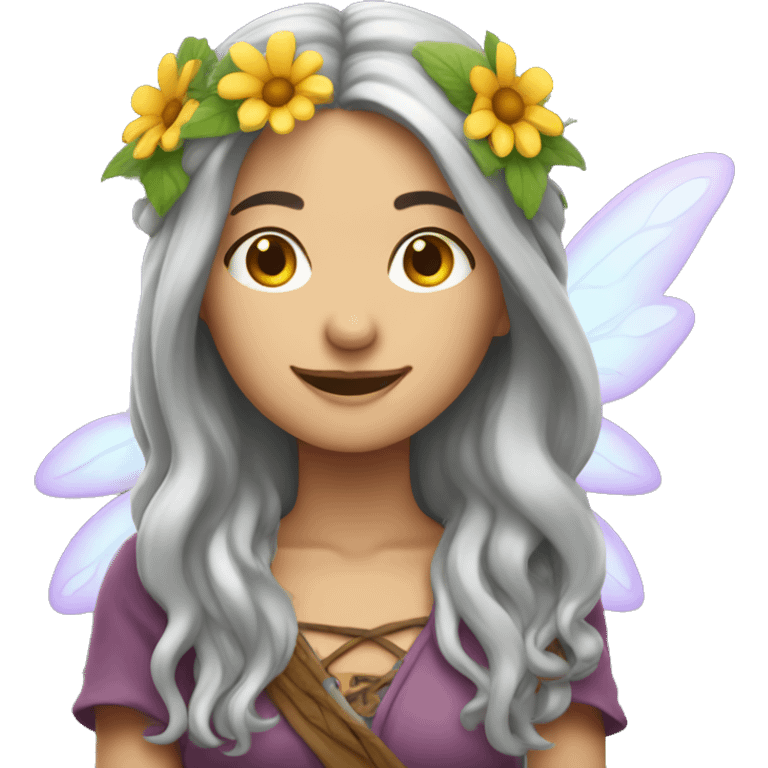 gray haired female hippie fairy emoji