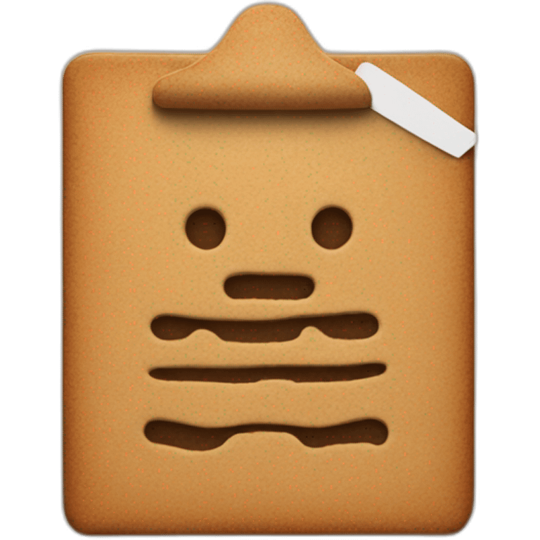 Film clipboard but as a gingerbread emoji