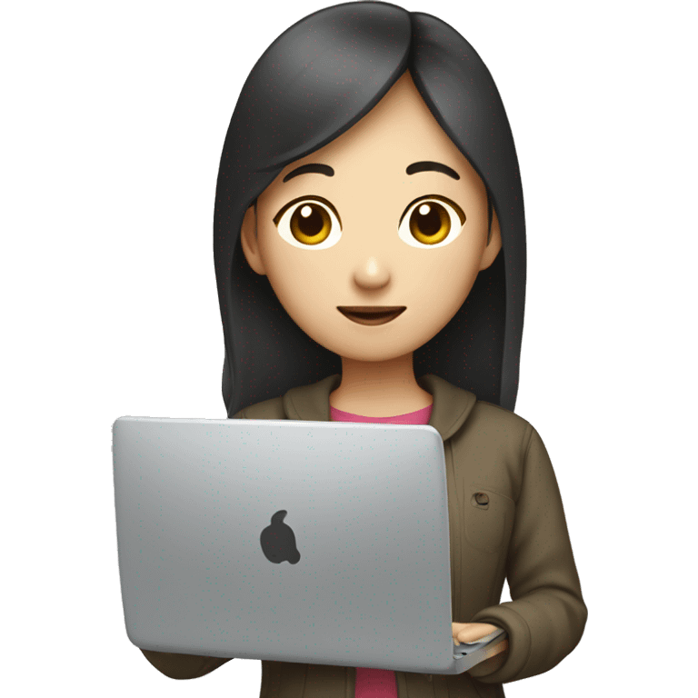 Korean girl with laptop emoji