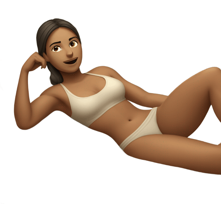 soft-fit Caucasian woman natural (beach body) bed emoji