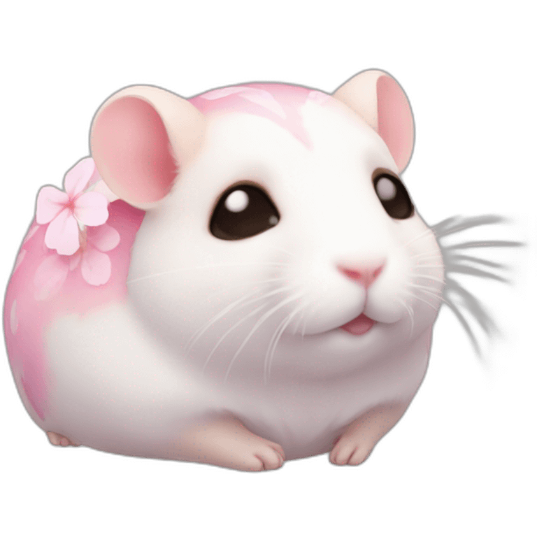 small sleep hamster cherryblossom body emoji