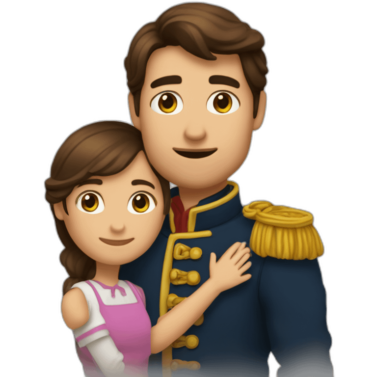 Mec châtain avec une fille brune qui se tiennent la main emoji