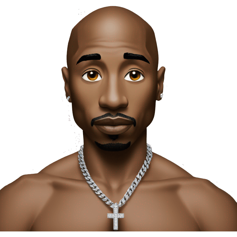 2pac with his big cross chain emoji