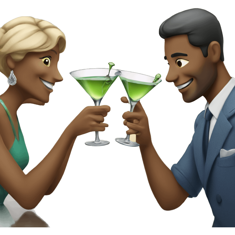 Two people clinking martini glass emoji