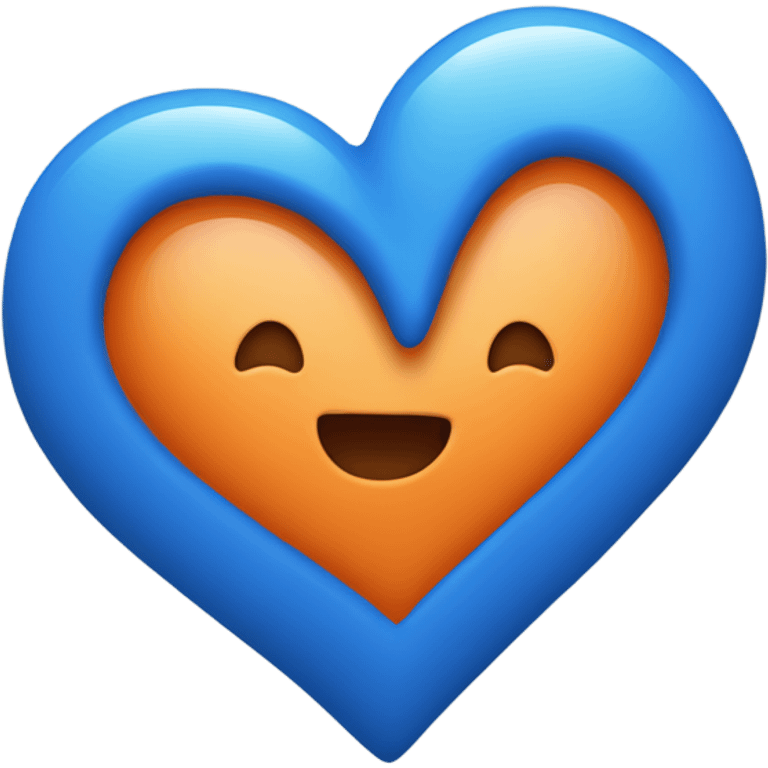 Blue and orange heart emoji