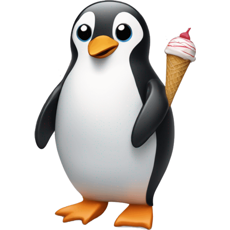 penguin having a lot of ice cream emoji